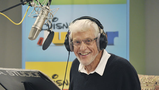 photo of Dick Van Dyke in recording studio