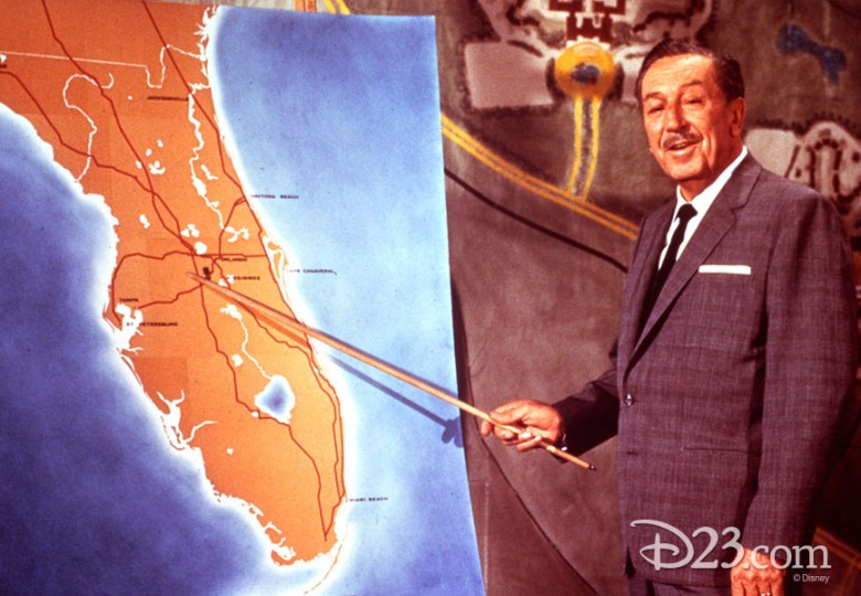 Walt Disney explaining location of Walt Disney World in Florida
