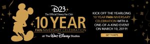 D23 10th anniversary event banner