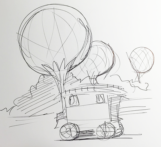 D23 Member Patrick Johnson Destination D: Attraction Rewind sketch