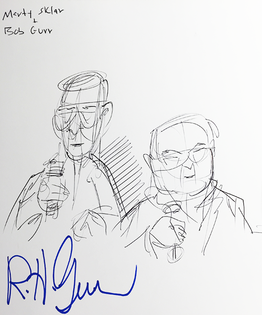 Sketch of Bob Gurr and Marty Sklar