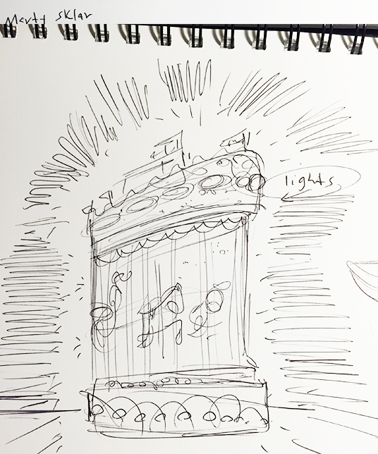 Sketch of light up float in Spectromagic parade