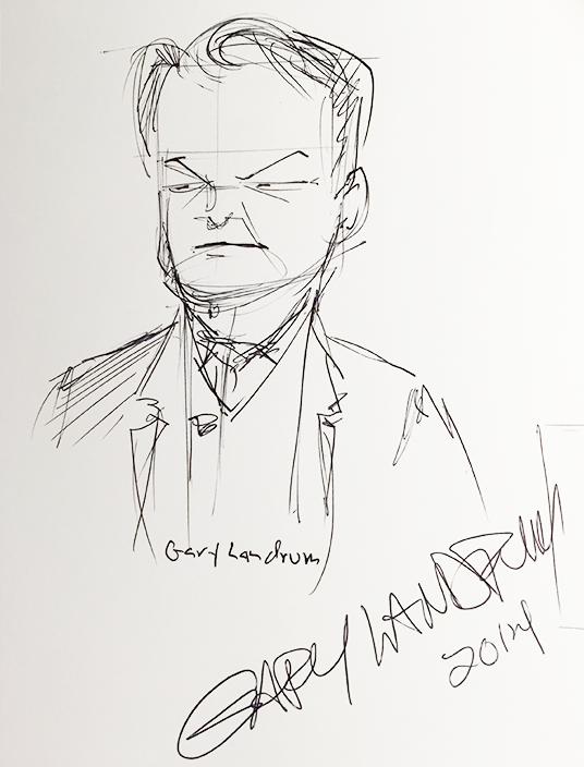 Sketch of Imagineer Gary Landrum