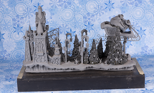 Miniature model of Disneyland Christmas Fantasy Parade