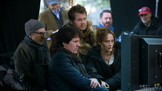 Rob Marshall and James Lapine on the set of Into the Woods