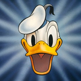 illustrated head of Donald Duck wearing sailor's cap