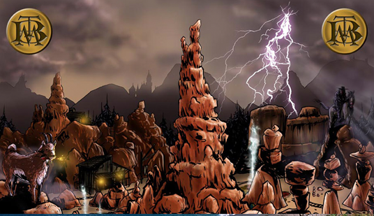 illstration from comic book showing Big Thunder Mountain Railroad scenes from the Disney Kingdoms Series