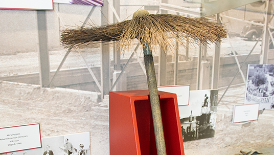 A chimney sweep's broom head used in Mary Poppins (1964), which was filmed entirely in the Studio's soundstages.