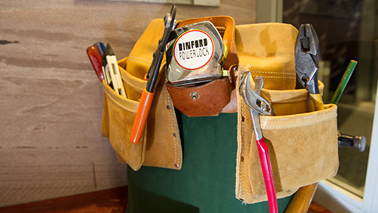 Tool belt worn by Tim Taylor (Tim Allen) in Home Improvement. Eight seasons of the hit television series were filmed on Stage 4 from 1991–1999.