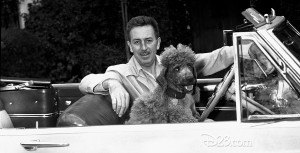 Photo of Walt Elias Disney and Duchess Disney his Standard Poodle