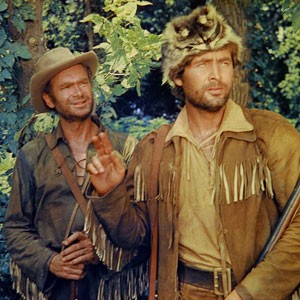 Buddy Epsen and Fess Parker in Davy Crockett