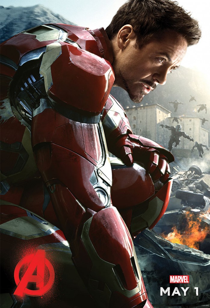 poster of Robert Downey Jr. as Iron Man in the Marvel movie Avengers: Age of Ultron