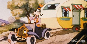 Goofy Driving Mickey's Trailer in Animated Disney Film