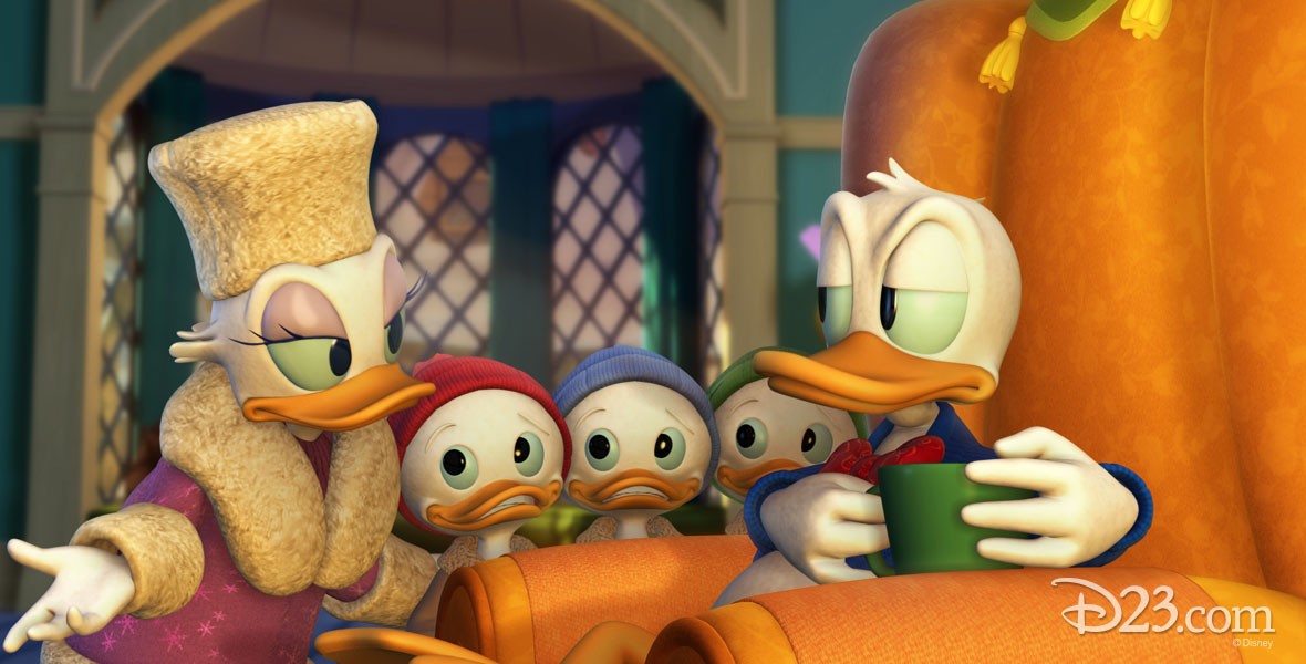 Donald Duck and family in animated film Mickey's Twice Upon Christmas