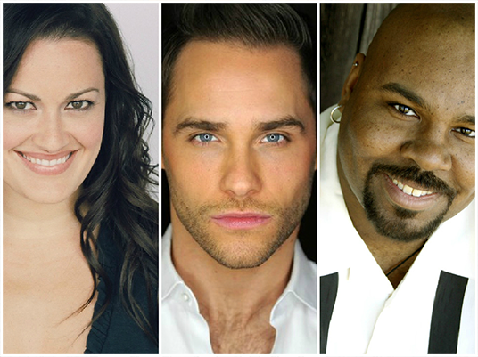 From left to right: Ashley Brown, Josh Strickland, and James Monroe Iglehart.