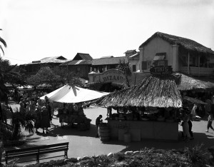 photo of grass-top huts in Adventureland Bazaar Shop in Adventureland at Disneyland