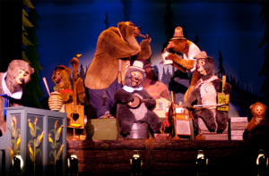 photo of bears onstage playing music