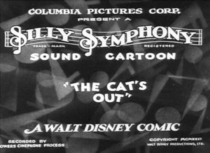 title card from the movie Cat’s Nightmare, The Copyright title of The Cat’s Out