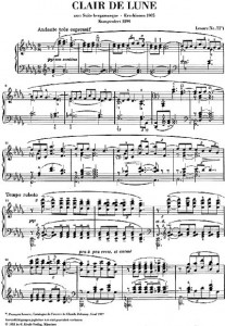 sheet music from Clair de Lune