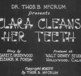 title card from film Clara Cleans Her Teeth