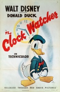 one-sheet movie poster of The Clock Watcher featuring Donald Duck