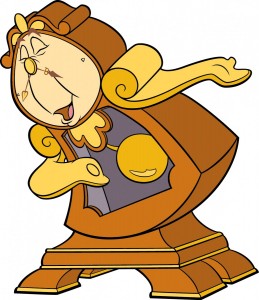 illustration of character Cogsworth from Beauty and the Beast