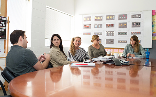 photo of TVA staff holding a production meeting for Star Vs. the Forces of Evil