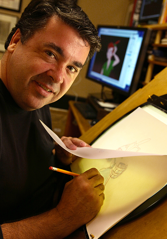 Dave Bossert, co-author of Disney Animated and producer/creative director, in his office at the iconic Roy E. Disney Animation building in Burbank, California.
