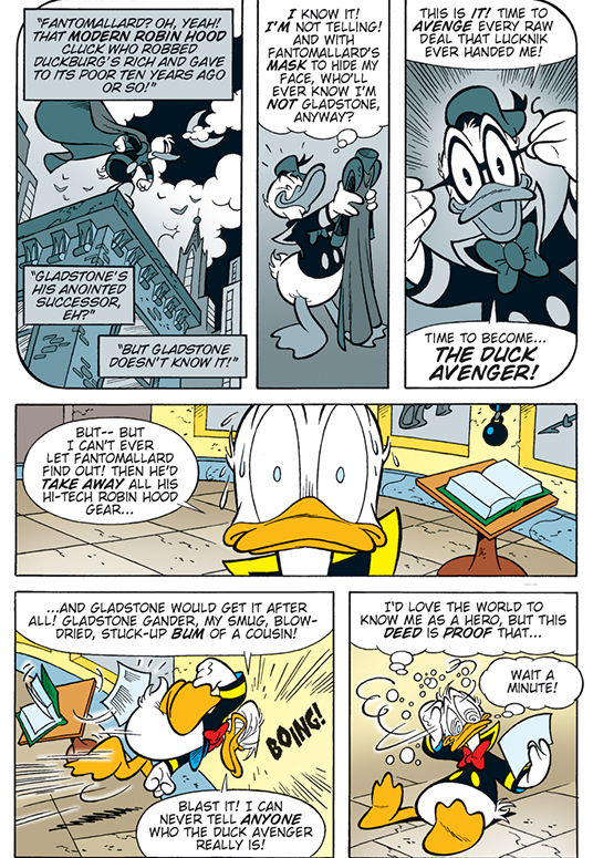 Duck Avenger’s existential dilemma. From Legacy (2005; version from US advertising, 2006); story by Andreas Pihl, art by Mårdon Smet.