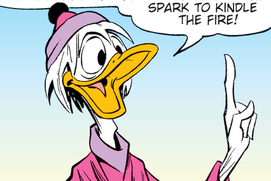 Comic showing Fethry Duck, Donald Duck's cousin