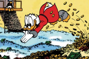 Scrooge McDuck in The Duck With Three Cubic Acres of Cash