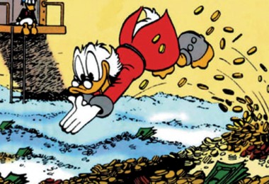 Scrooge McDuck in The Duck With Three Cubic Acres of Cash