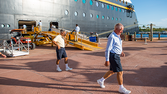 Guenter, the de facto leader of Castaway Cay, is on hand to make sure the island is ready for the next shipload of guests.