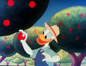 cel from cartoon, Donald Applecore, featuring Donald Duck