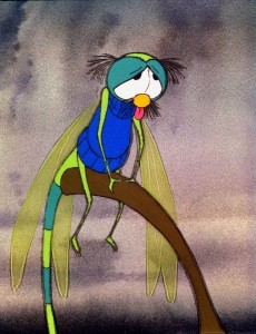 cel from animated movie The Rescuers featuring dragonfly Evinrude.