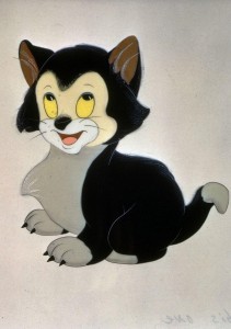 cel from animated feature Pinocchio, featuring Figaro the kitten