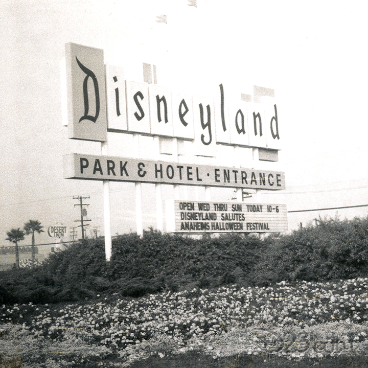 The Disneyland marquee salutes the Anaheim Halloween Parade and Festival.