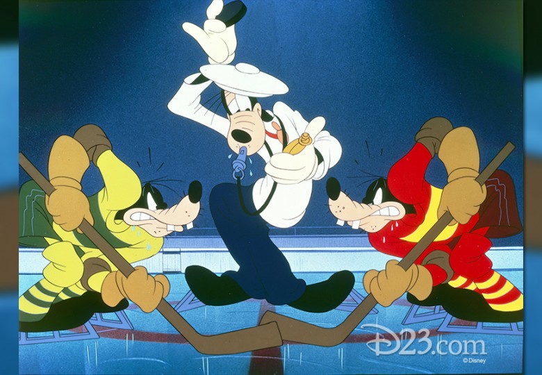 cel from cartoon Hockey Homocide starring Goofy as referee on the ice