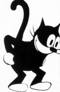 illustration of cartoon cat Julius from various Alice Comedies