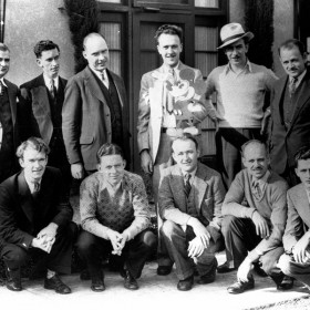 Disney Animator Jack King holding Mickey Mouse