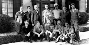 Disney Animator Jack King holding Mickey Mouse