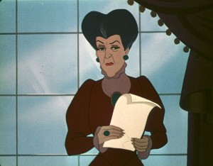cel from animated Cinderella showing Cinderella's stepmother, Lady Tremaine