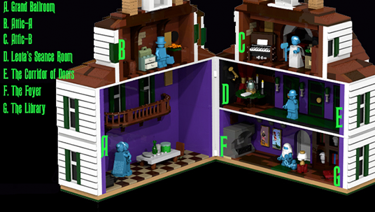 Haunted Mansion LEGO Idea conceived by a creator who goes by the name "NeverBrick,"