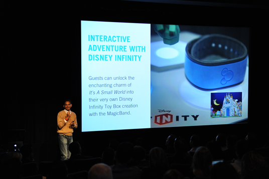 Walt Disney Parks and Resorts announced plans to incorporate the MagicBand into the gaming experience of Disney Infinity.