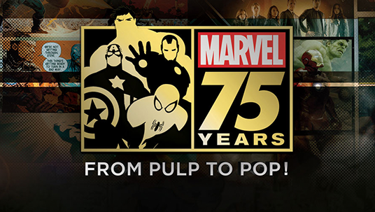 ad art for Marvel 75 years from pulp to pop