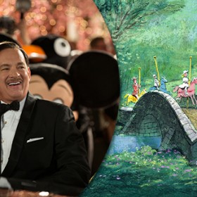 movie still of Tom Hanks at Walt Disney in Saving Mr. Banks