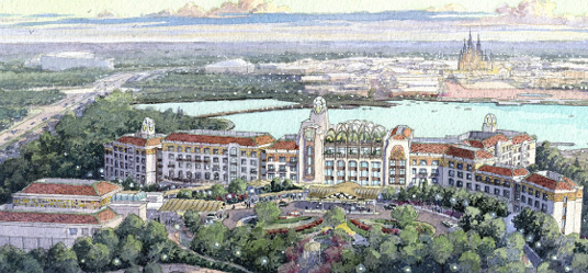 Early Sketch of Shanghai Disneyland Hotel at Shanghai Disney Resort