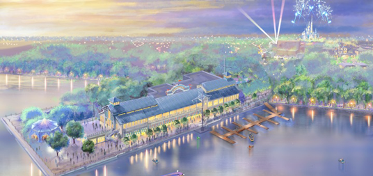 Early sketch of the Marketplace at Shanghai Disney Resort