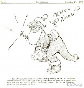 Disney T-Rex Dinosaur Santa Claus from The Bulletin