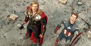 still showing Thor and Captain America from the movie The Avengers